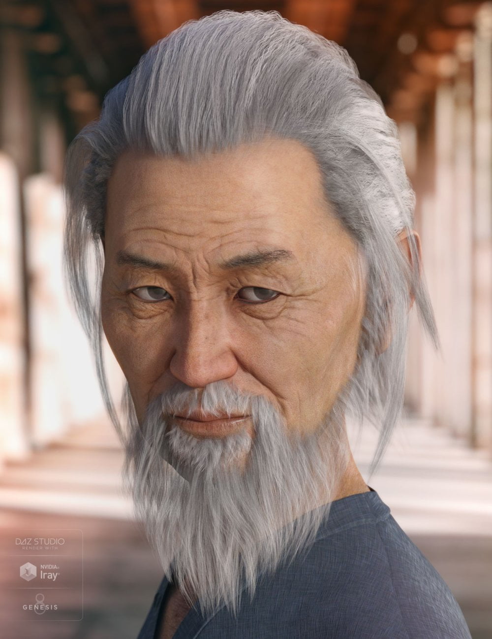 Nikan Hair and Beard for Genesis 3 & 8 Male(s)