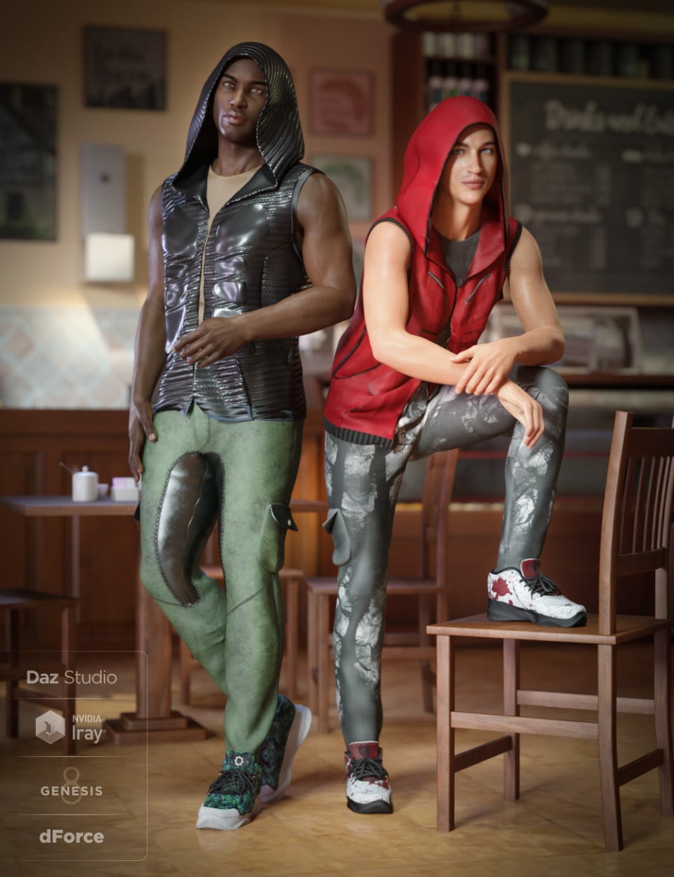 dForce Onyx Goth Outfit Textures