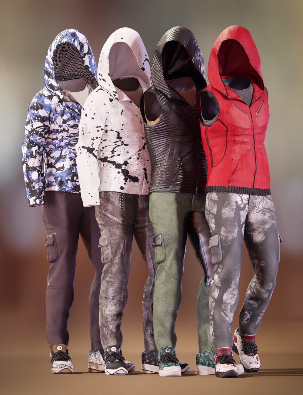 dForce Onyx Goth Outfit Textures