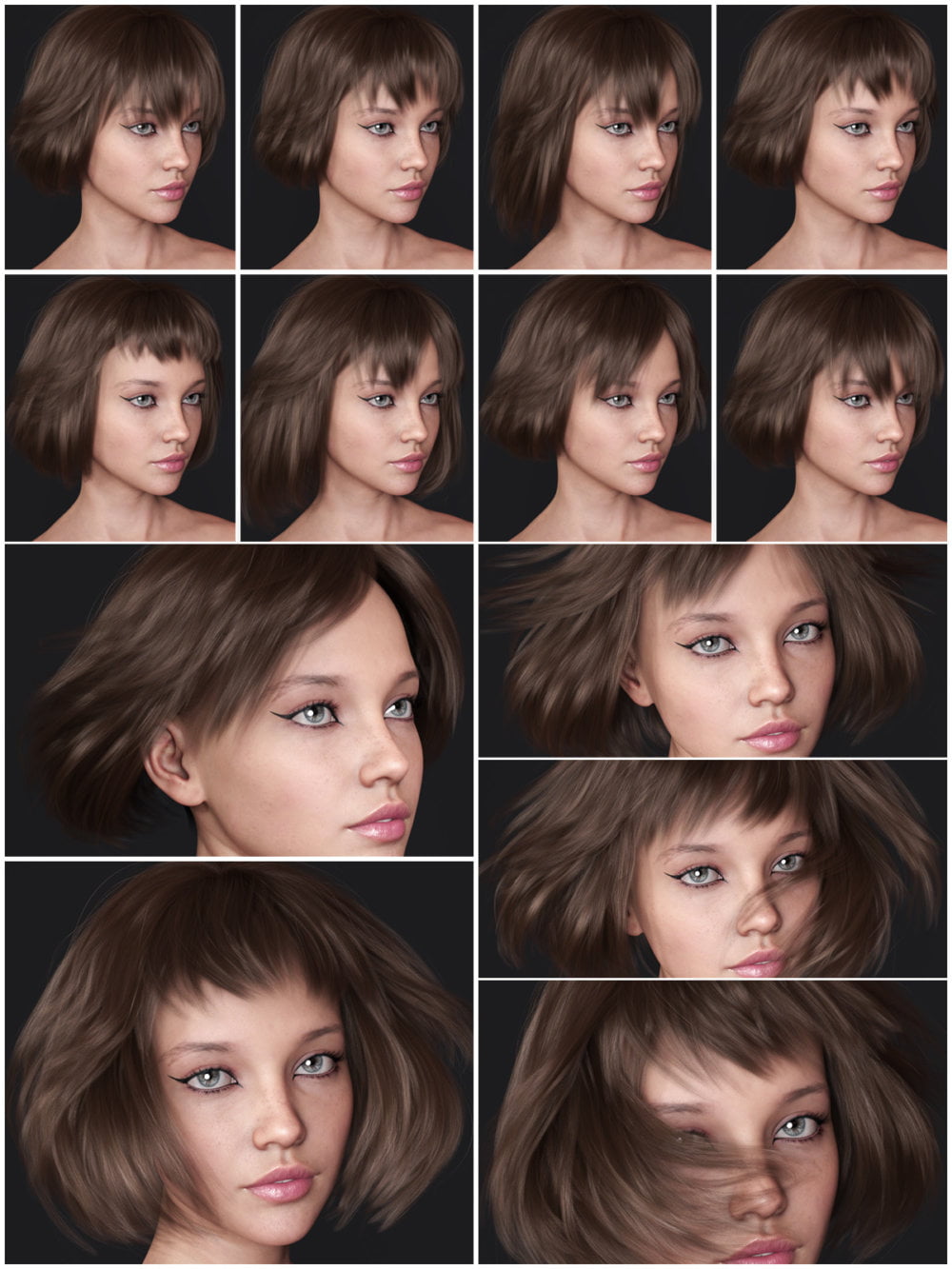 Lizanna Hair for Genesis 3 and 8 Females