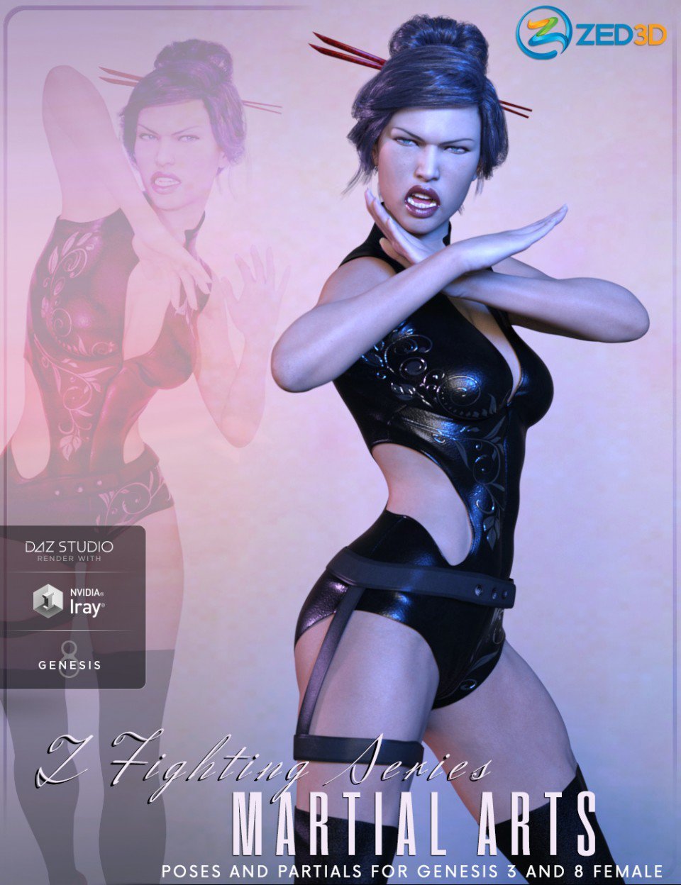 Z Fighting Series : Martial Arts - Poses and Partials for Genesis 3 and 8 Female