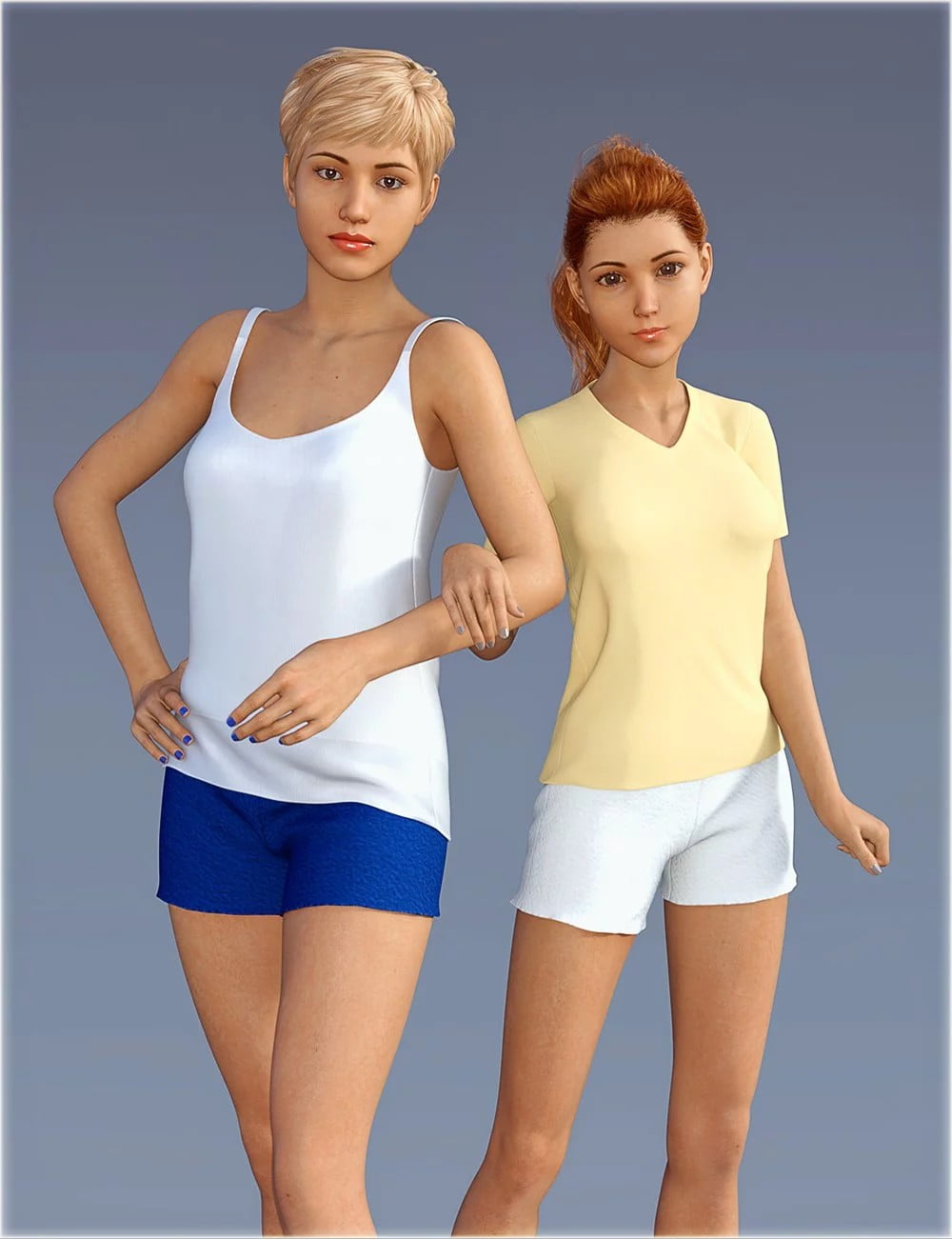 dForce H&C Sleep Shorts Outfits for Genesis 8 Female(s)