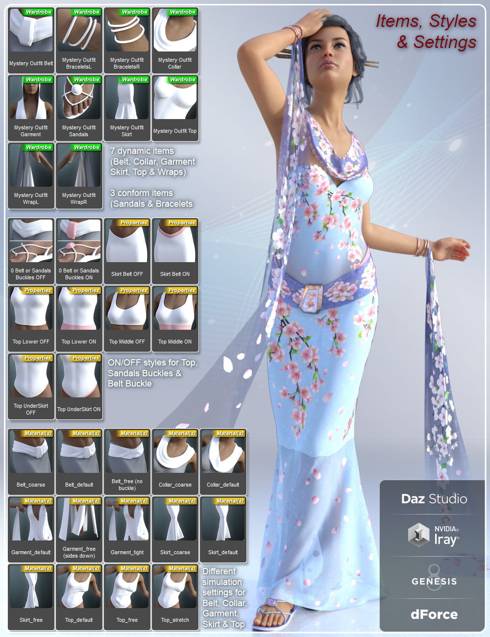 dForce Mystery Outfit and Accessories for Genesis 8 Female(s)