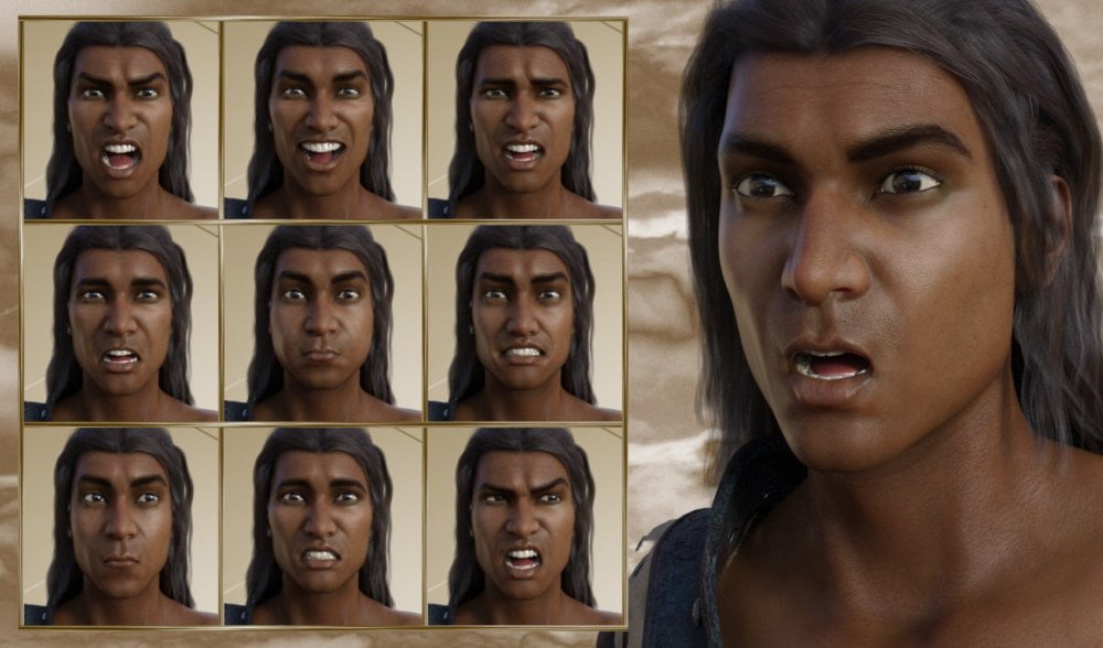 Wild Fury - Expressions for Genesis 8 Male and Sanjay 8