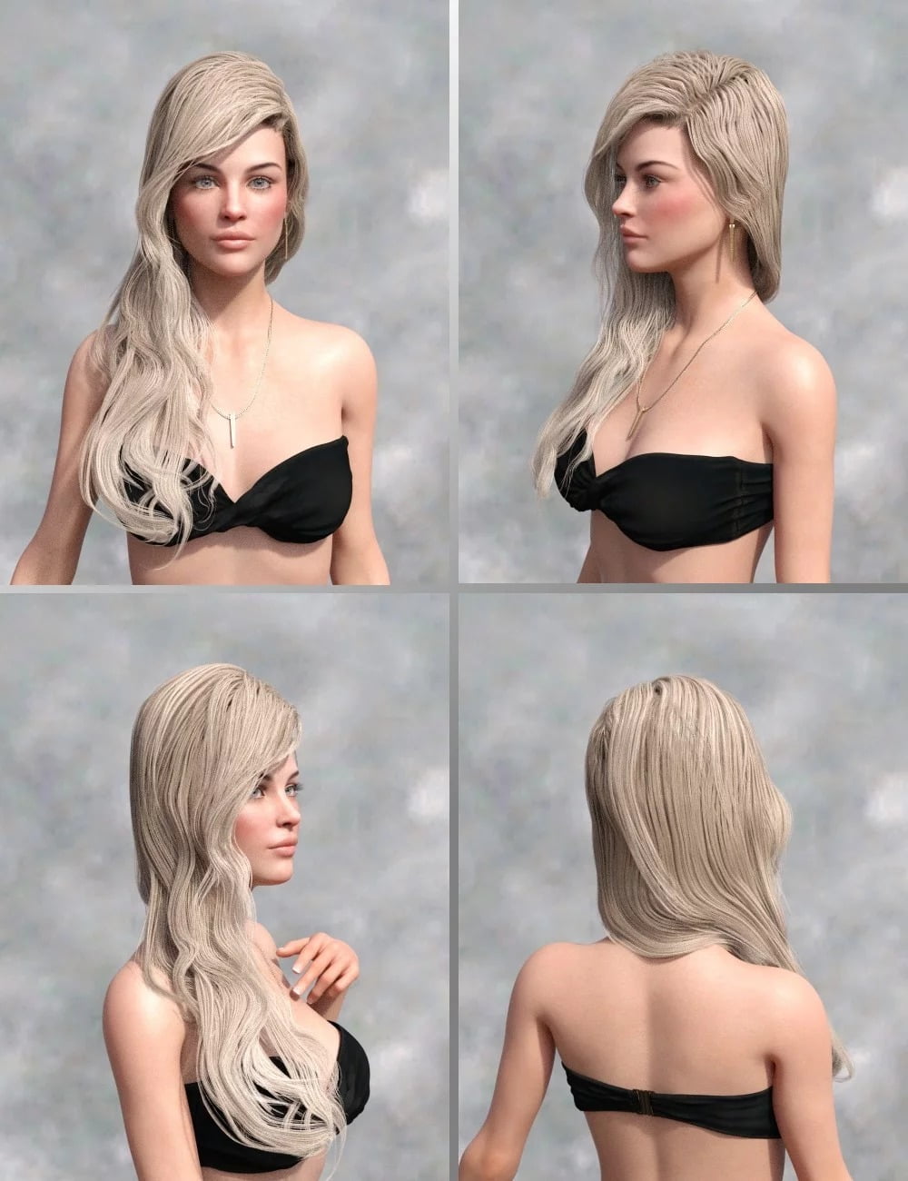 Angel Glam Hair for Genesis 3 and Genesis 8 Female(s)