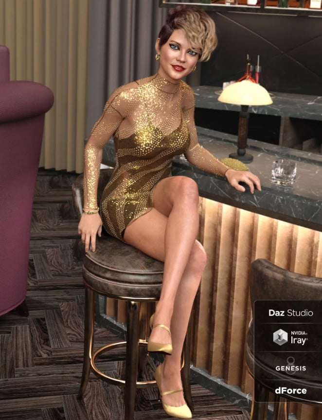 dForce Lacey Dress for Genesis 8 Female(s)