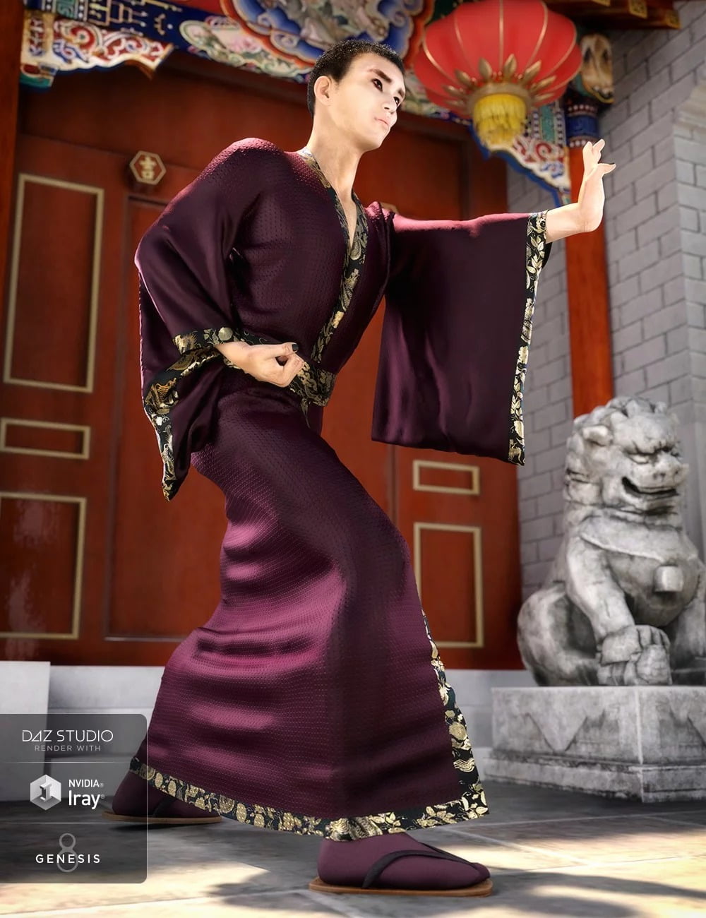 dForce Kimono Outfit Male Textures