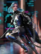 dForce Void Suit-X Outfit and Weapons for Genesis 8 Female(s)