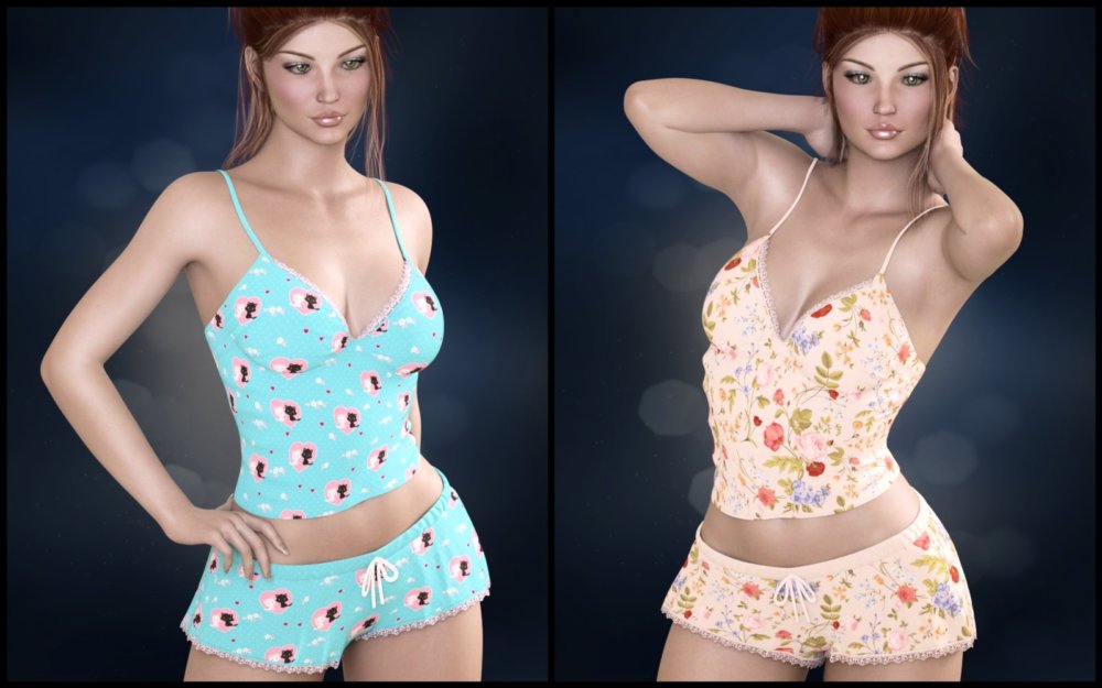 Private Moments: Sweetie PJ Set for Genesis 3 Females