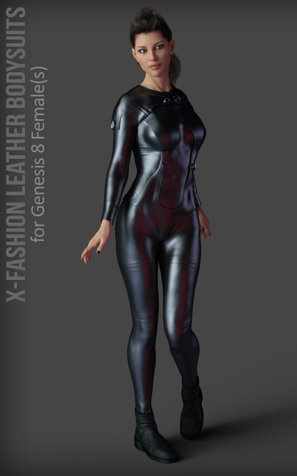 X-Fashion Leathers Bodysuit for Genesis 8 Females