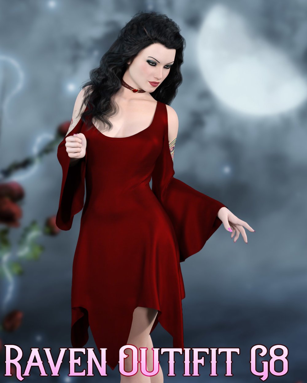 dforce - Raven Dress - Genesis 8