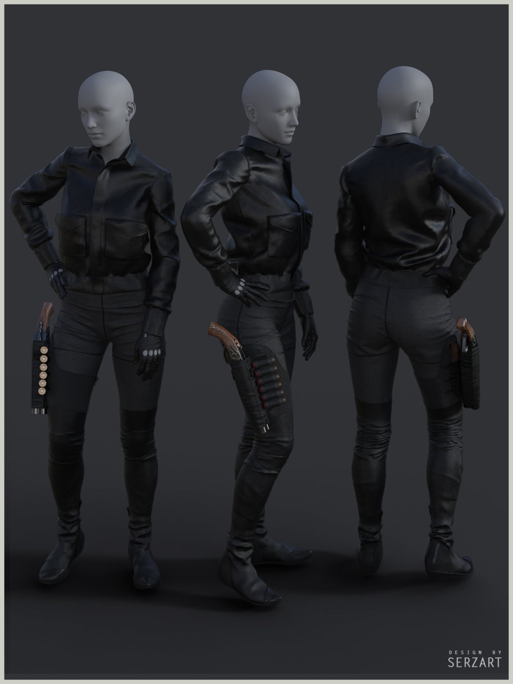 Black Bird Outfit for Genesis 8 Female