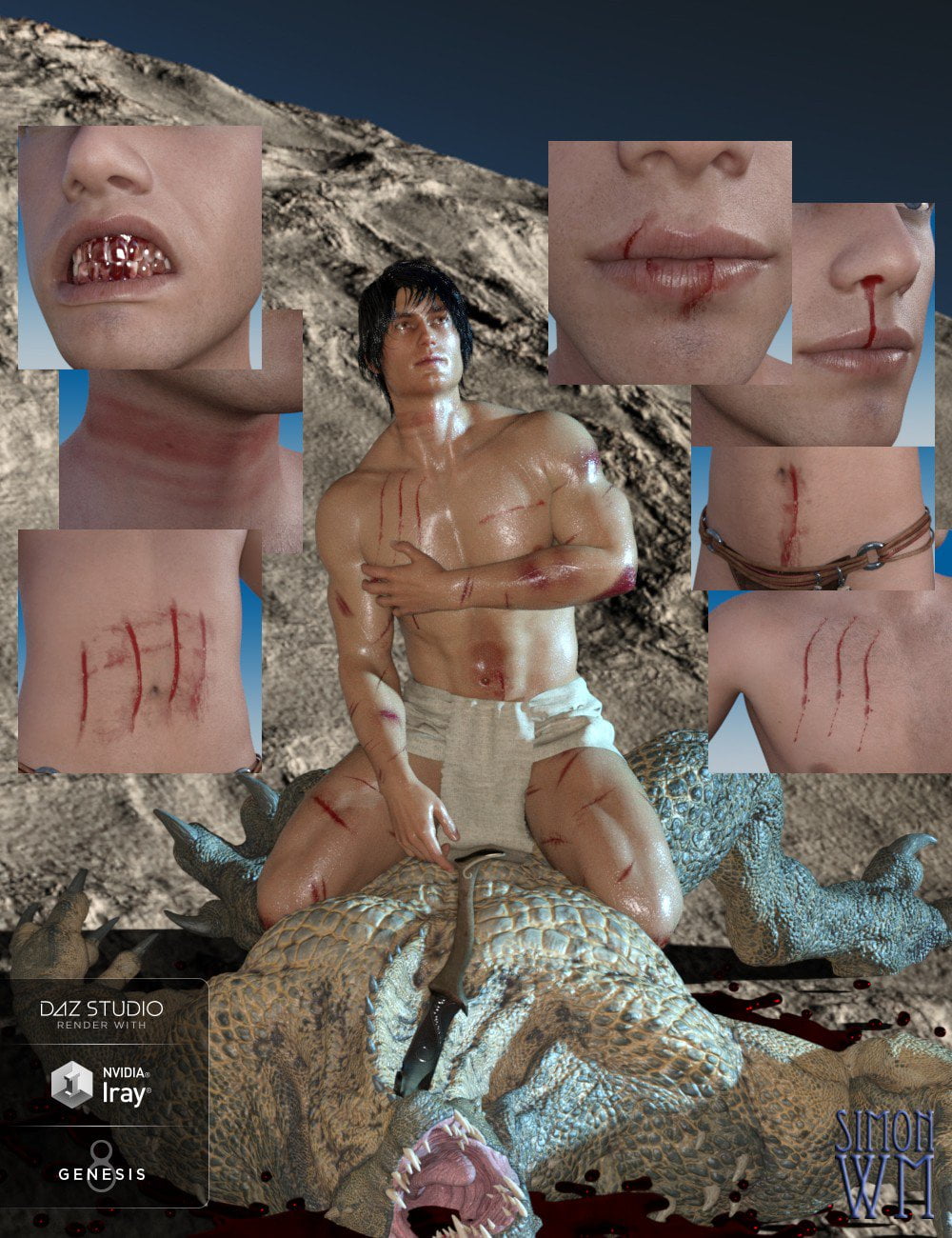 Wound Makeup Artist for Genesis 8