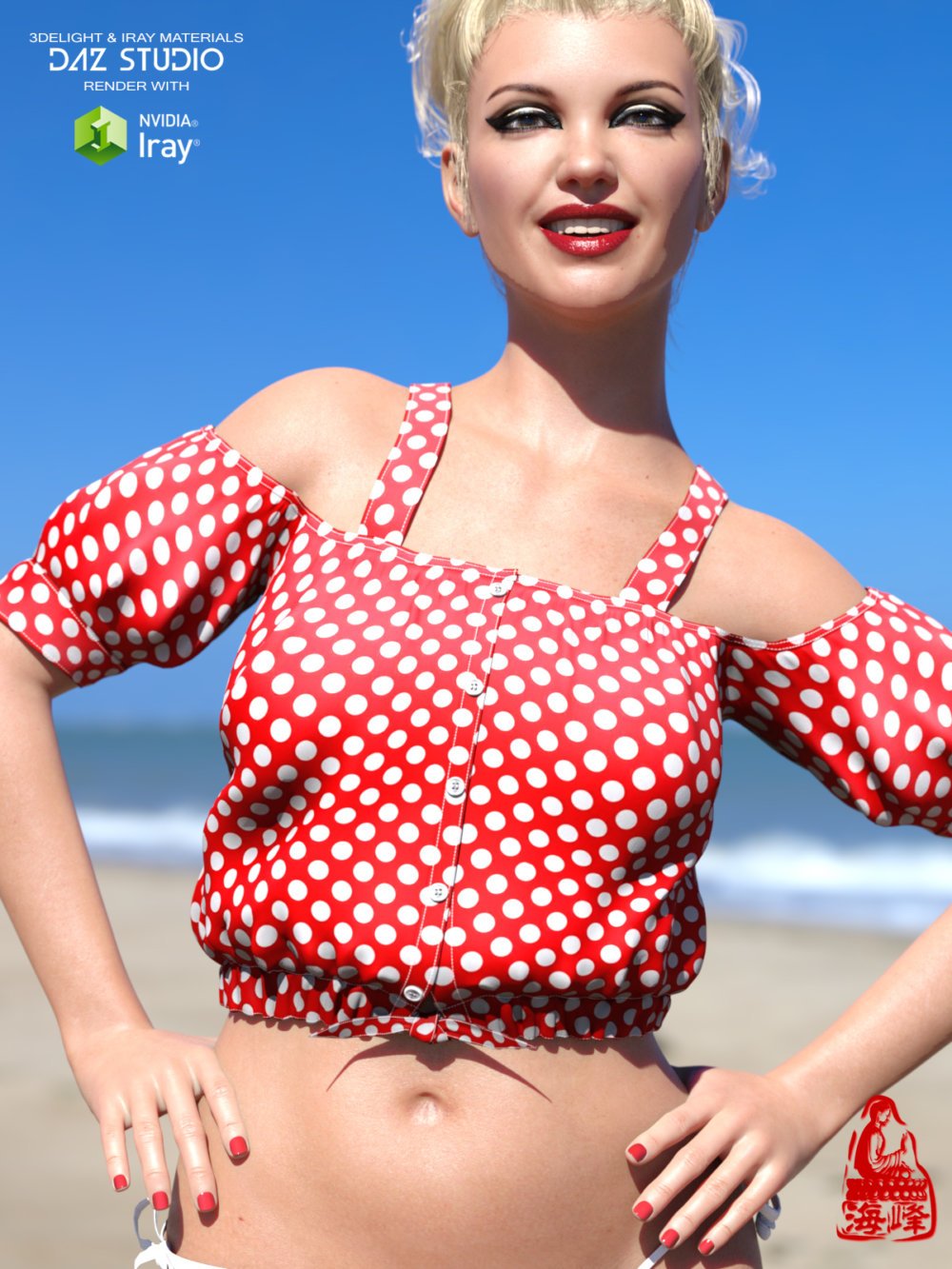 Strap Puff Sleeve Top for Genesis 8 Females