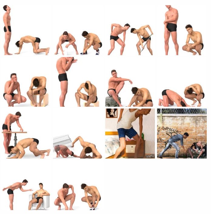 IGD Slouch and Crouch Poses for Genesis 8 Males