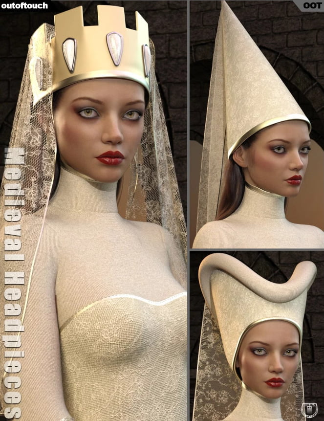 dForce Medieval Headpieces for Genesis 8 Female(s)