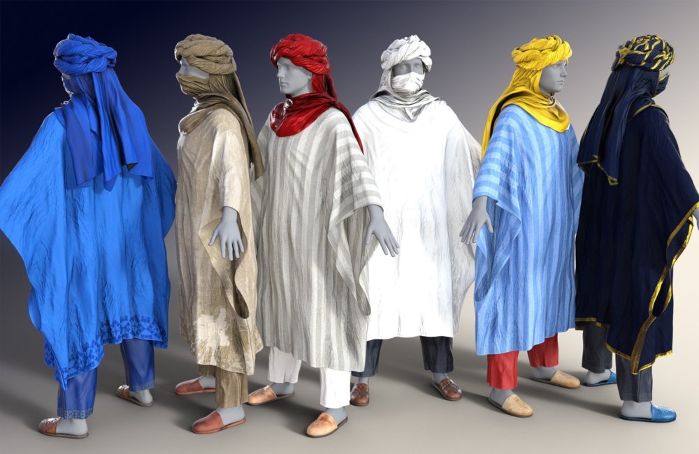 dForce Moroccan Blue Man Outfit for Genesis 8 Male(s)