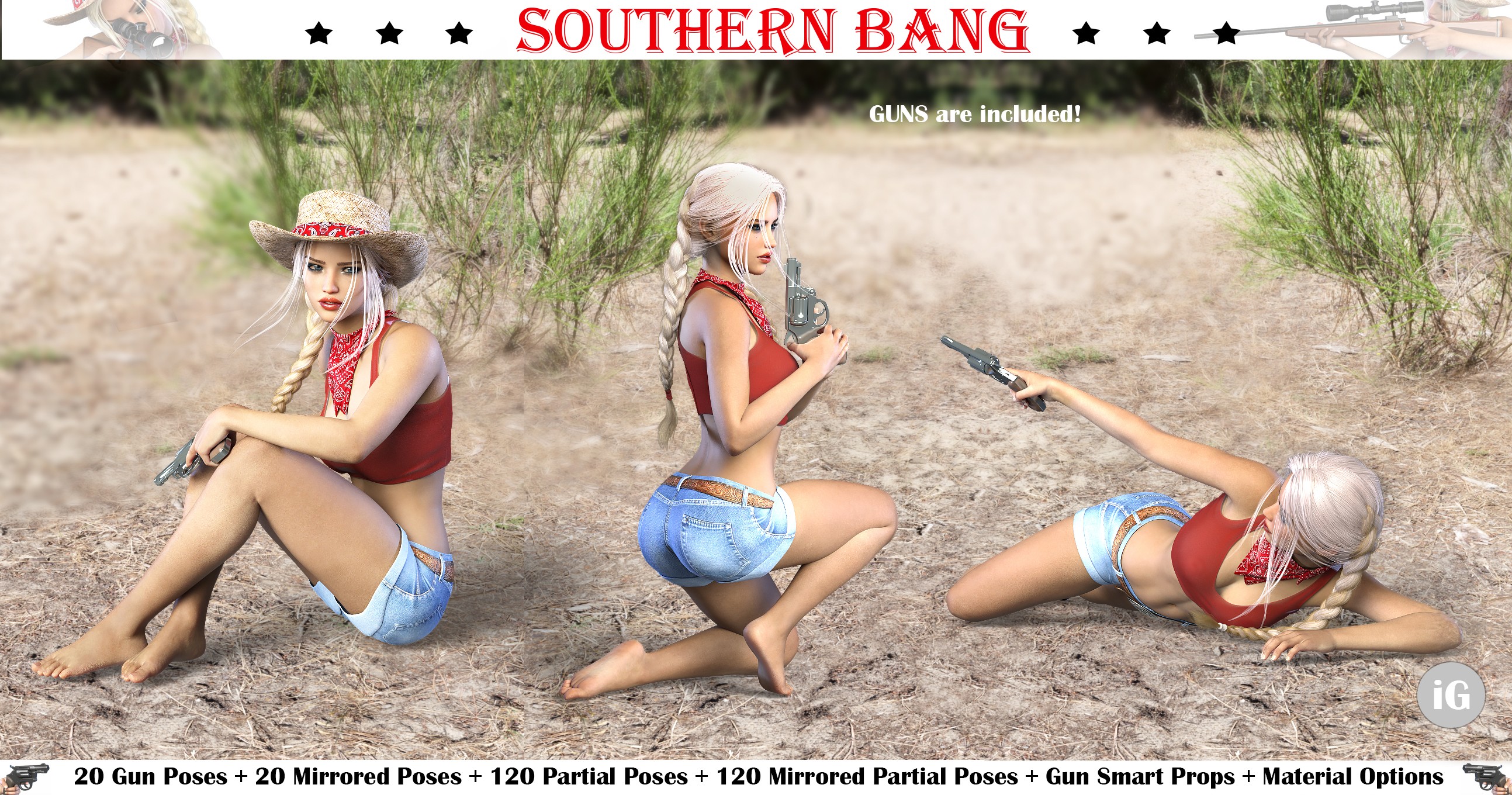 iG Southern Bang Props and Poses for Genesis 8 Female(s)