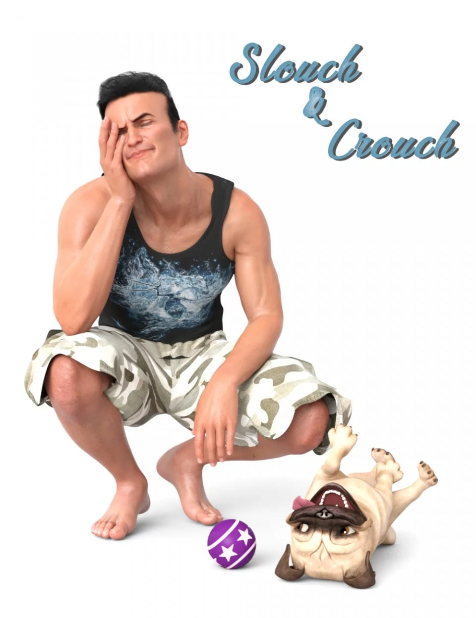 IGD Slouch and Crouch Poses for Genesis 8 Males