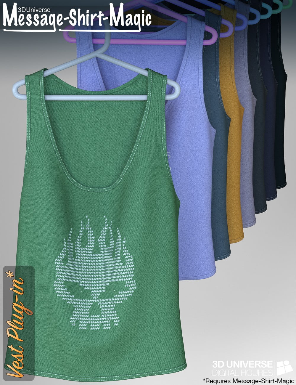 Message-Shirt-Magic Vest Plugin for Genesis 8 Female(s)