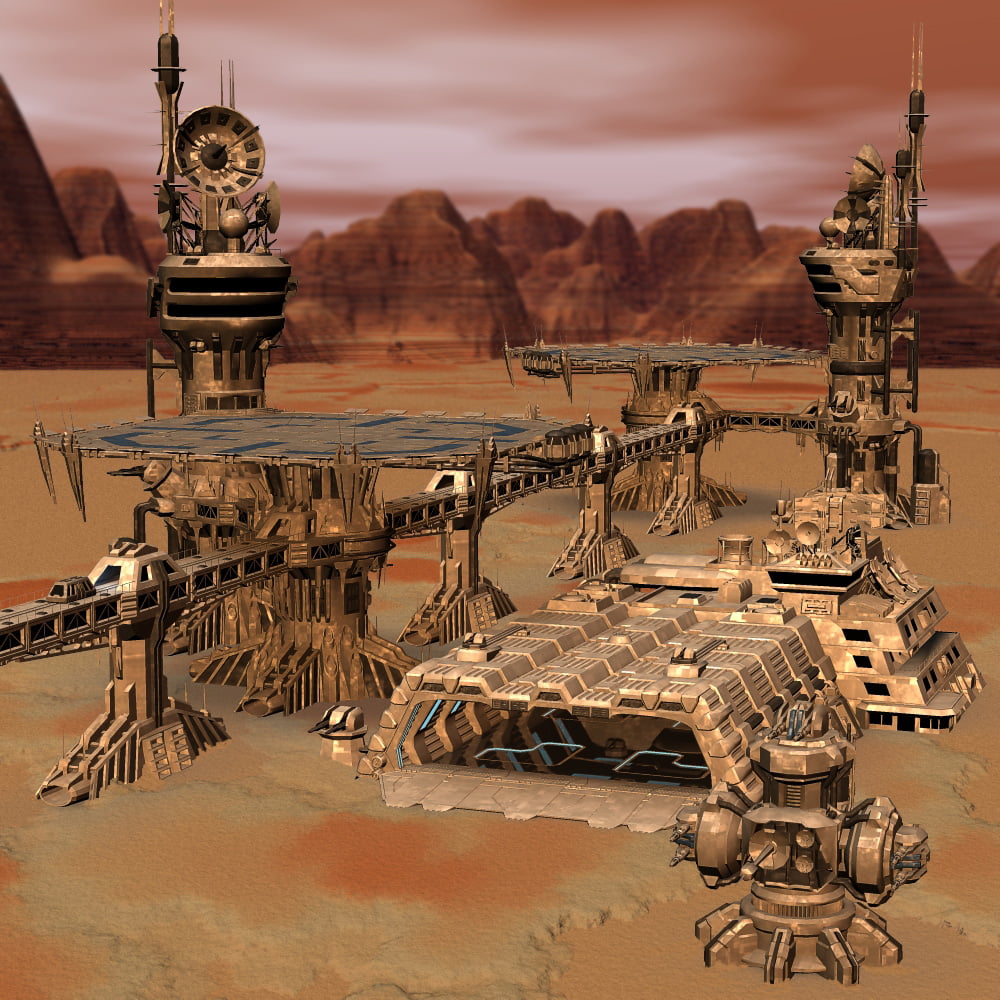 Allied Fleets Base Components - Poser,OBJ,3DS,MAX