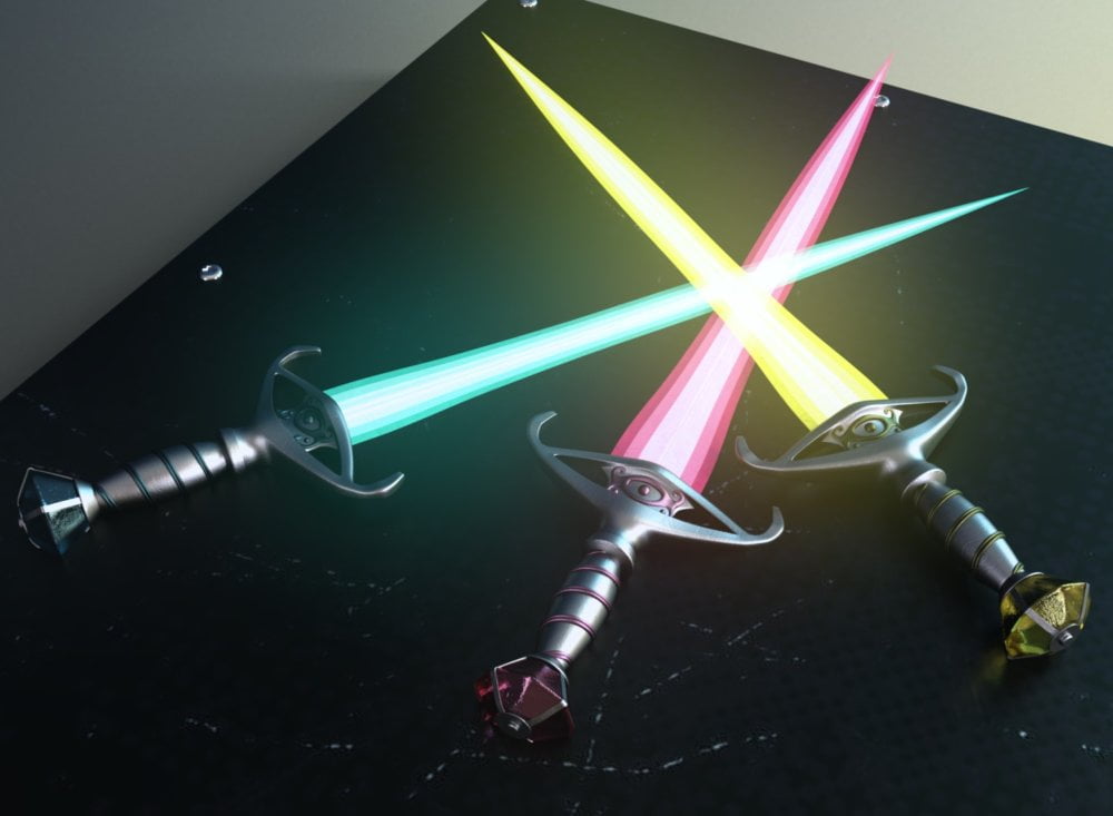 Z Glowing Swords and Poses for Genesis 3 and 8