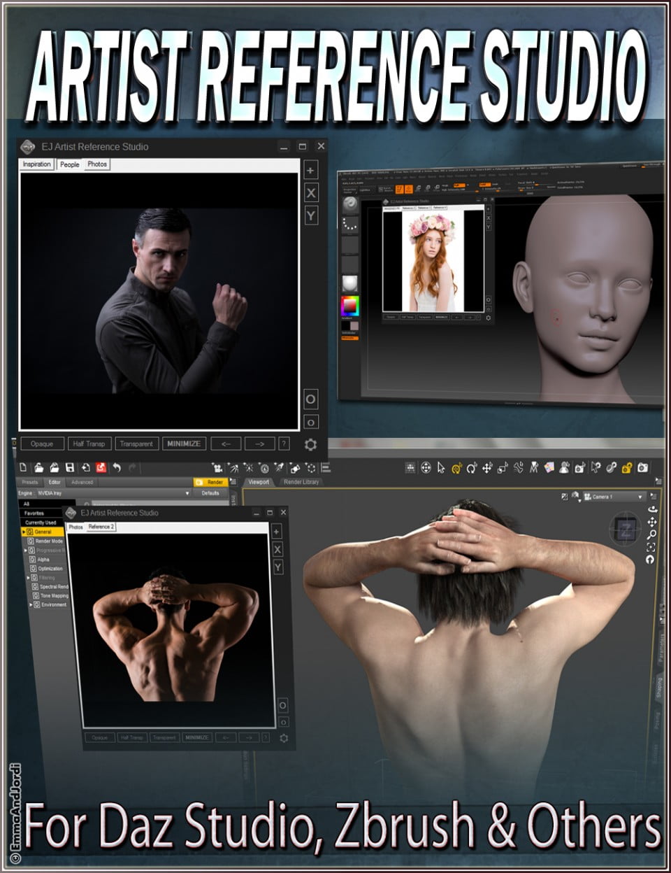 EJ Artist Reference Studio for Daz Studio Zbrush and Others