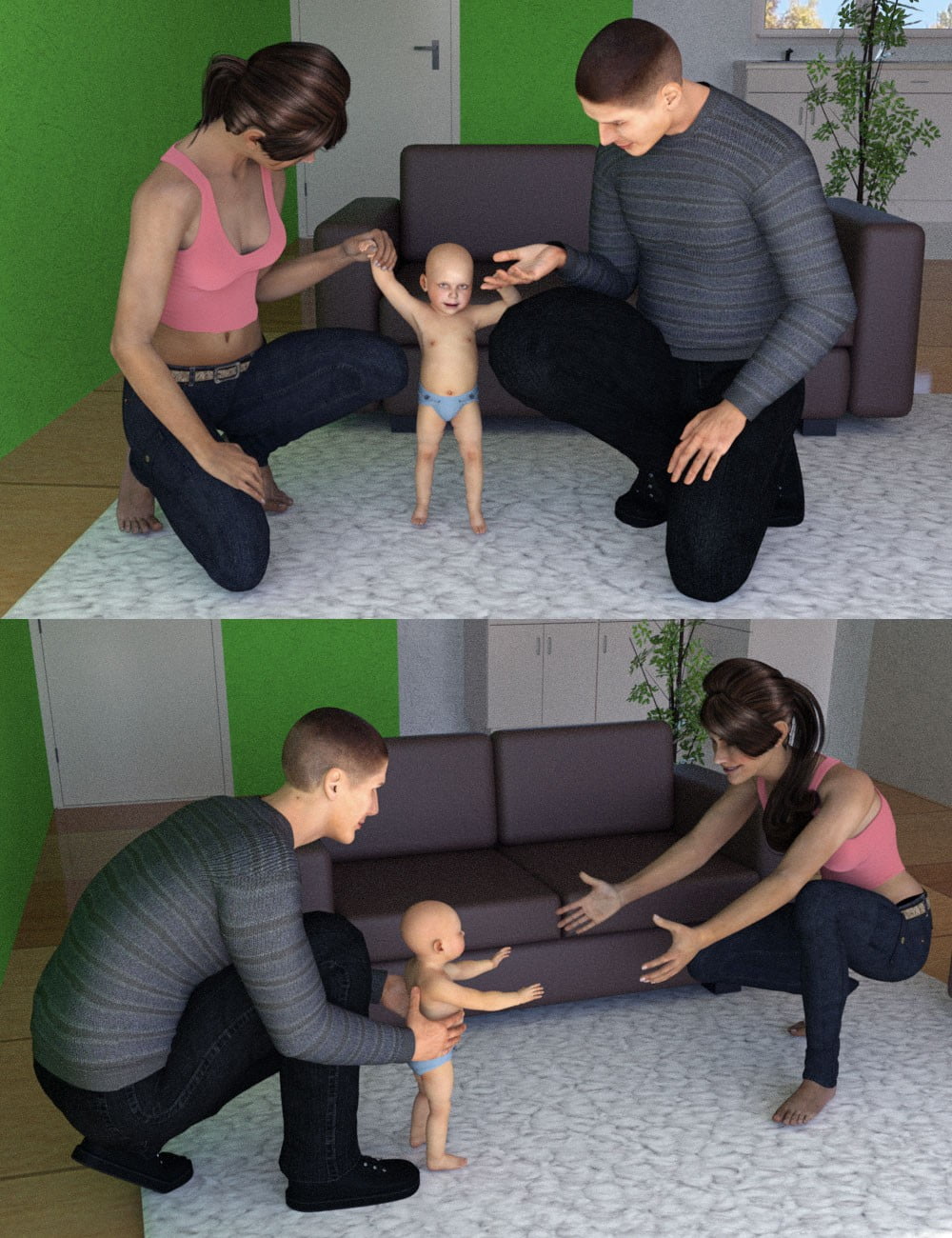 Family Poses for Dawn, Dusk, and Baby Luna