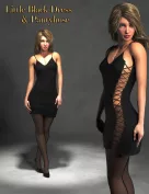 La Femme Little Black Dress and Stockings