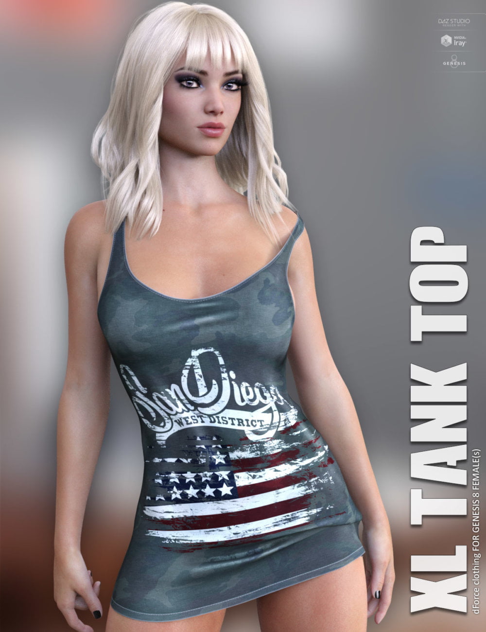 dForce XL Tank Top for Genesis 8 Females