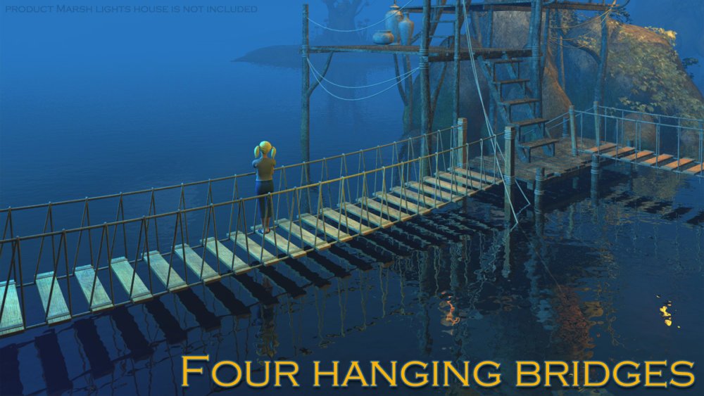 Four hanging bridges