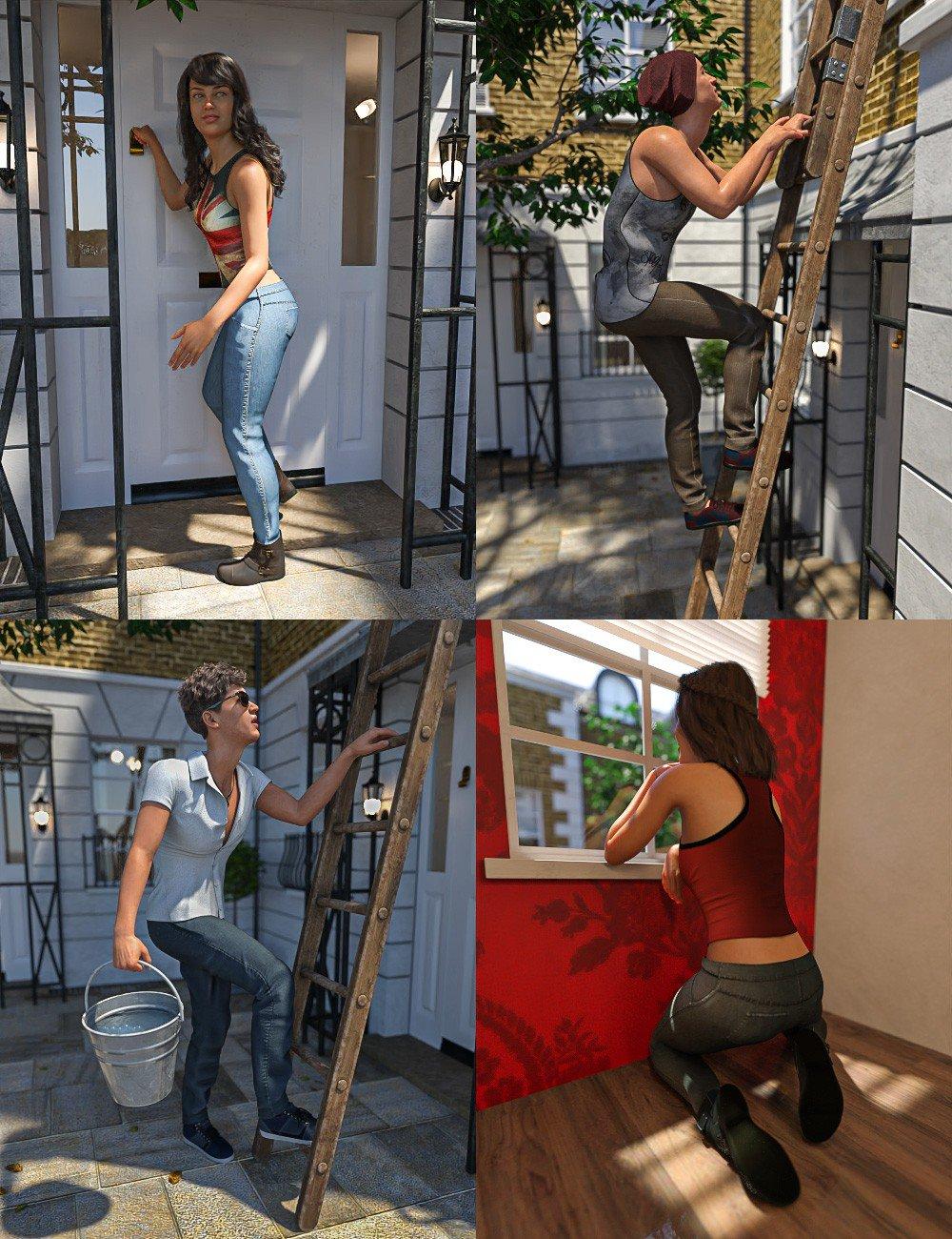 London Courtyard Poses and Props for Genesis 8