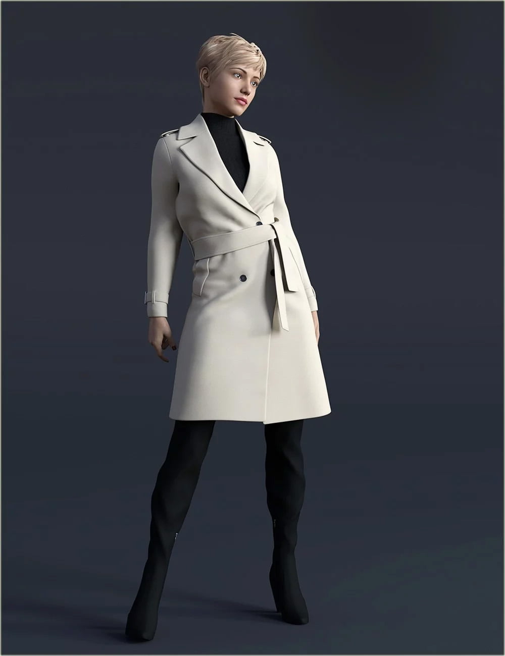 H&C Trench Coat Outfit for Genesis 8 Female(s)