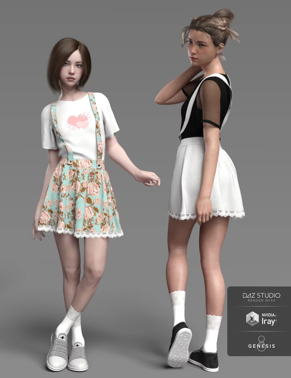 dForce Kawaii Overalls for Genesis 8 Female(s)