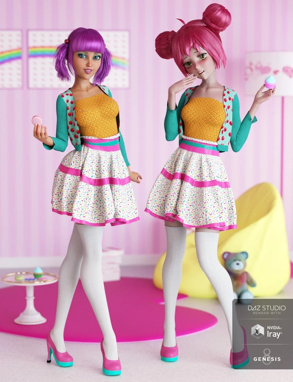 dForce Mori Kei Outfit for Genesis 8 Female(s)