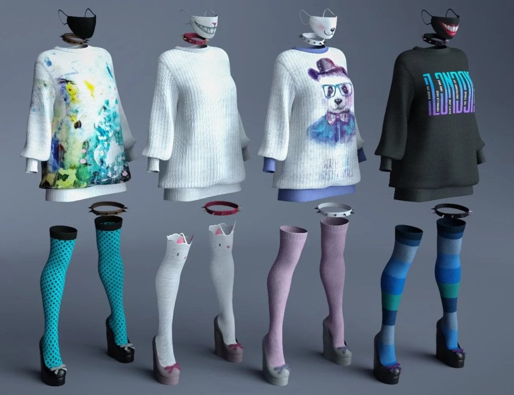 dForce Yami Kawaii Outfit Textures