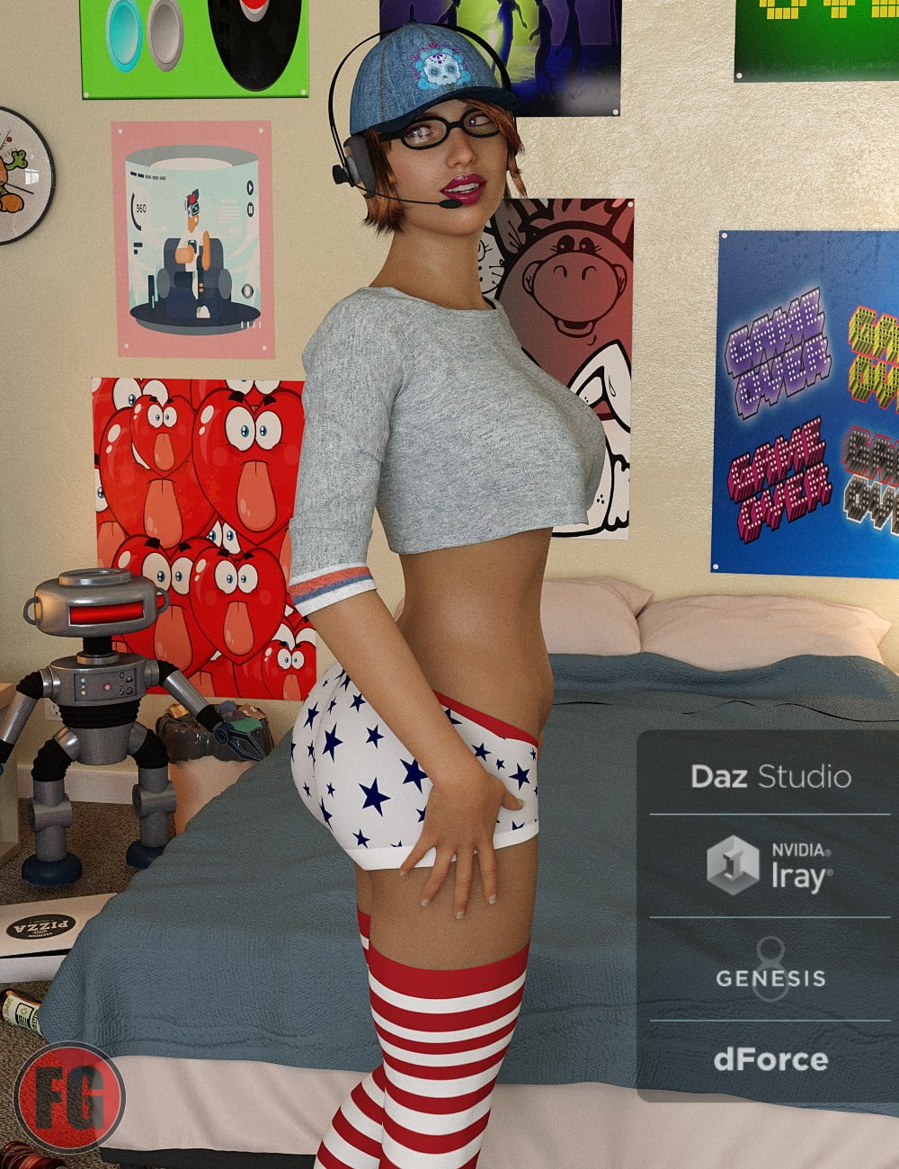 FG Gamer Jammies Outfit for Genesis 8 Female(s)