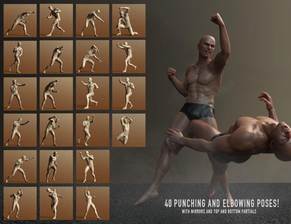 Fight Lab: Poses and Expressions for Genesis 8 Male
