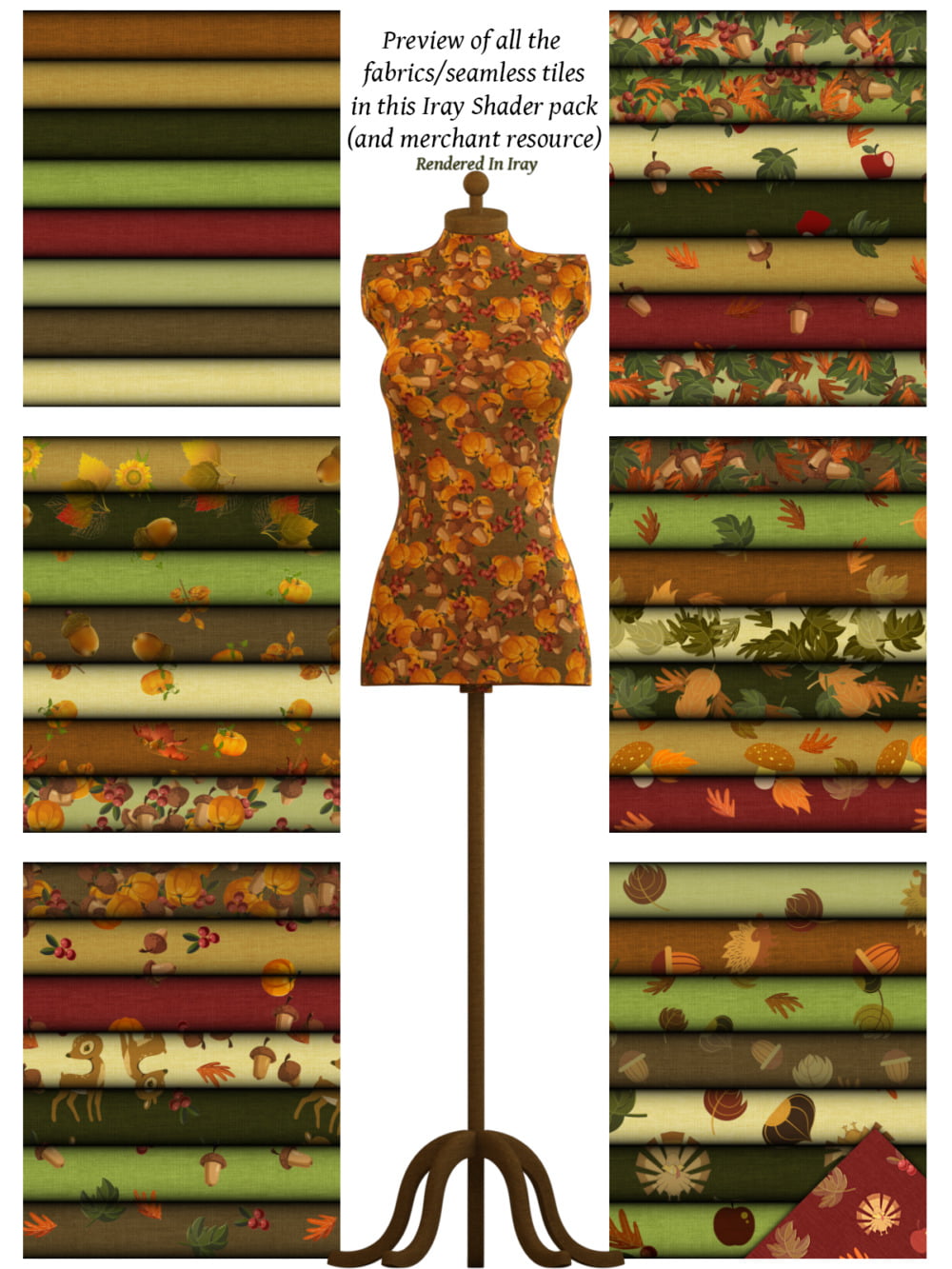 Iray Autumn Fabric Shaders And Seamless Tiles - Merchant Resource