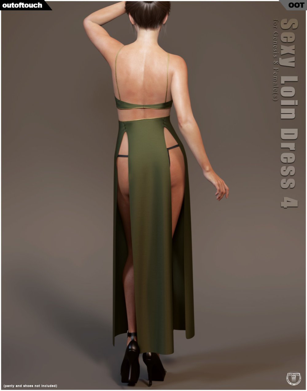 dForce Sexy Loin Dress 4 for Genesis 8 Females