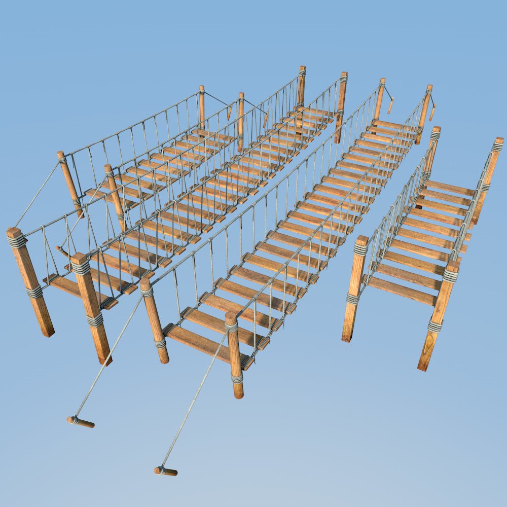 Four hanging bridges