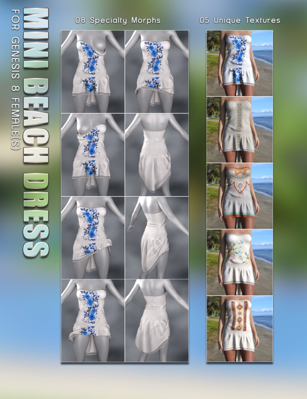 dForce Mini Beach Dress Genesis 8 Females