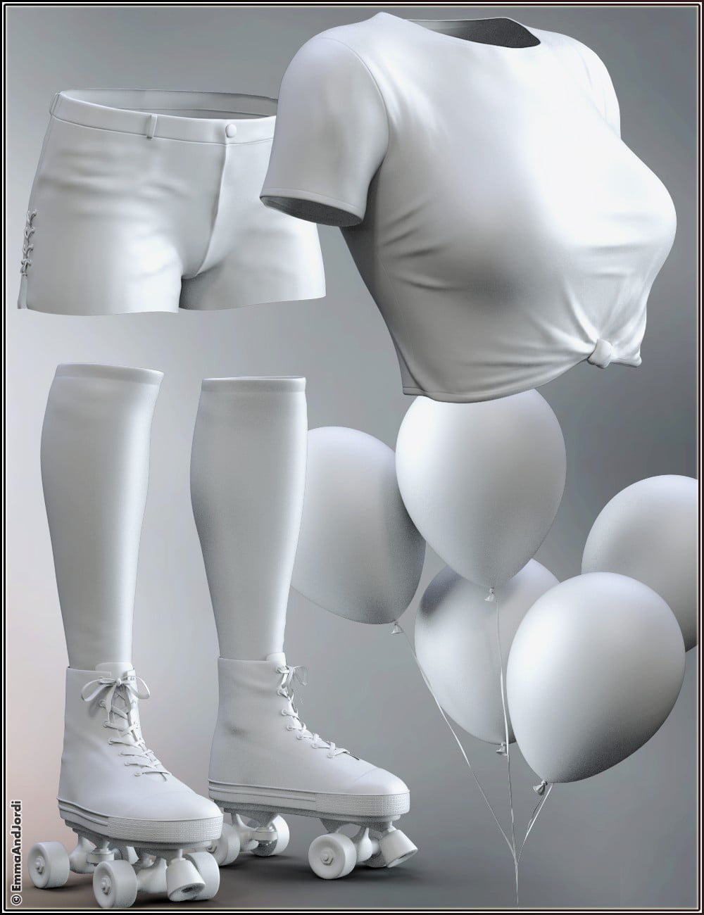 Skate Party Outfit and Poses For Genesis 8 Female(s)