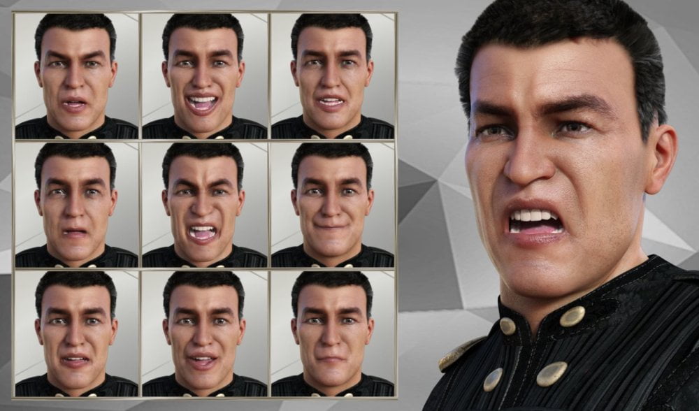 Warrior Expressions for Genesis 8 Male and Vladimir 8
