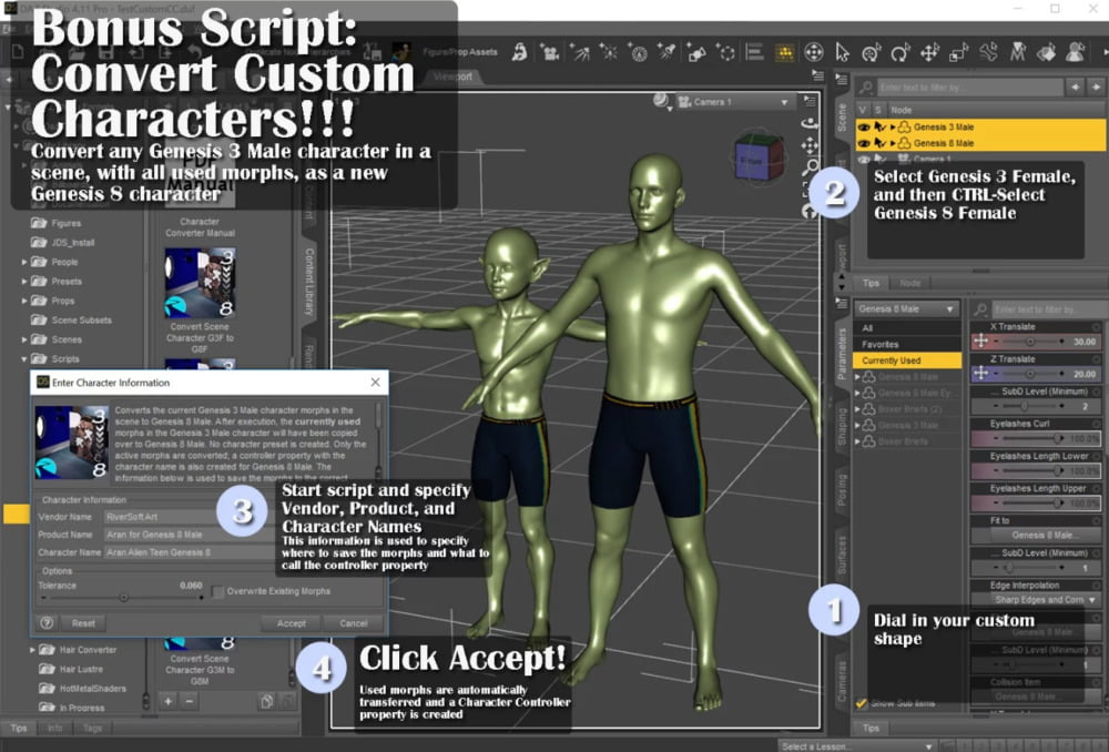 Character Converter from Genesis 3 Male to Genesis 8 Male