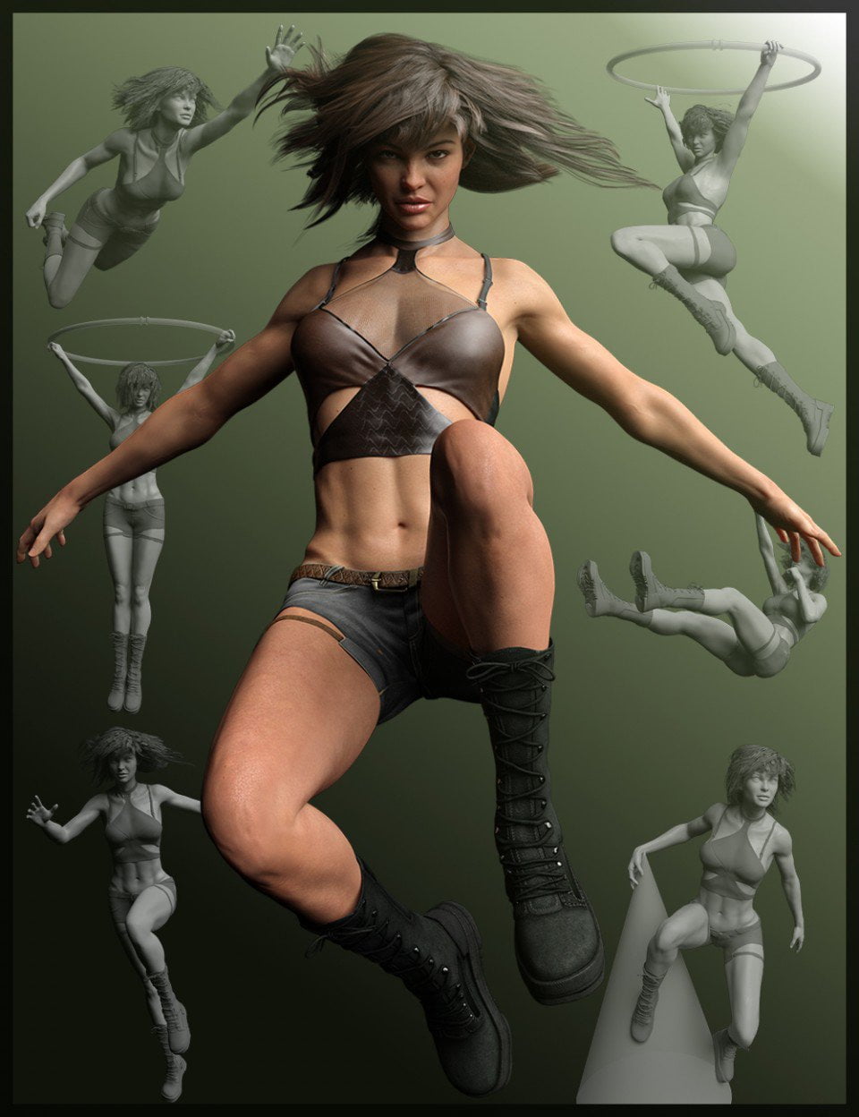 Gravity in Action Poses for Genesis 3 and 8 Female