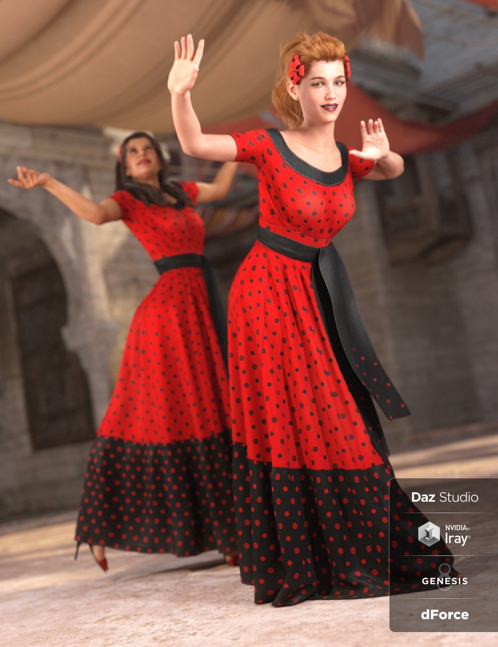 dForce Fiesta Outfit for Genesis 8 Female(s)
