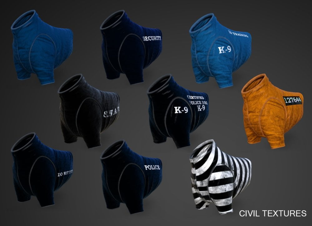 Daz Dog 8 Service Gear Add On Textures