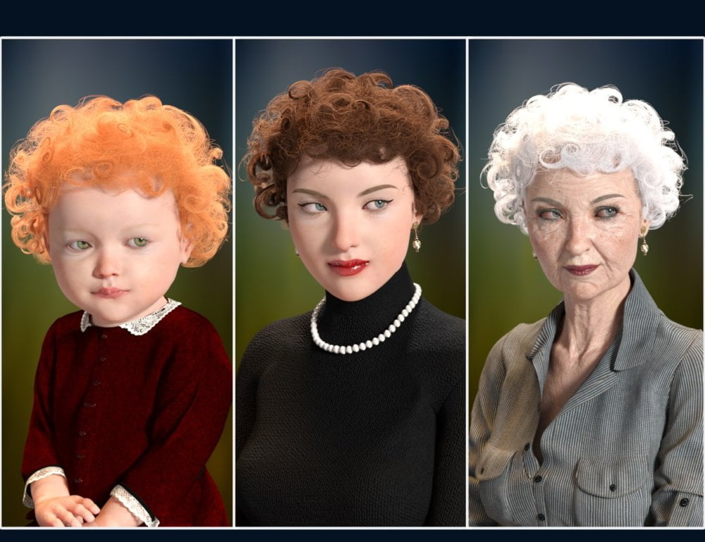 Cute Baby Hairs for Genesis 8 Female(s)