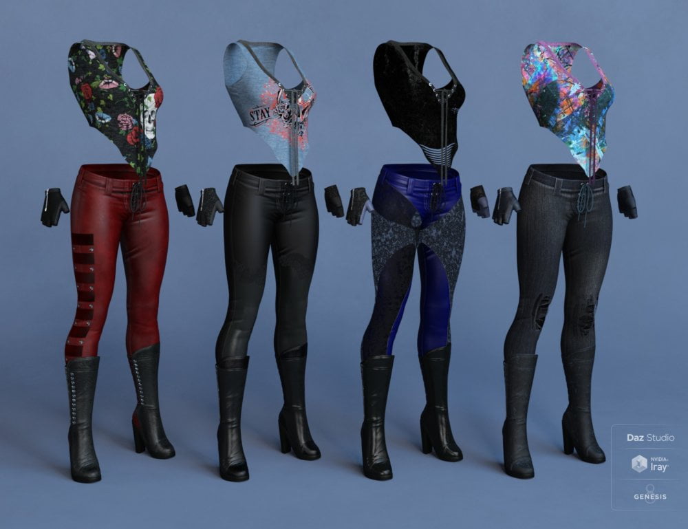 dForce Rock On Outfit Textures